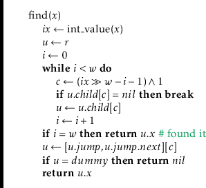 \begin{leftbar}
\begin{flushleft}
\hspace*{1em} \ensuremath{\mathrm{find}(\ensur...
...\ensuremath{\mathit{u}}.\ensuremath{\mathit{x}}}\\
\end{flushleft}\end{leftbar}