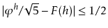 $ \vert\varphi^h/\sqrt{5} - F(h)\vert\le 1/2$