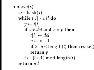 \begin{leftbar}
\begin{flushleft}
\hspace*{1em} \ensuremath{\mathrm{remove}(\ens...
...{return}} \ensuremath{\ensuremath{\mathit{nil}}}\\
\end{flushleft}\end{leftbar}